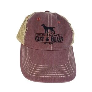 Ouray Sportswear Cast Blast Dog Trucker Hat Burgundy Mesh Adjustable‎ NWT